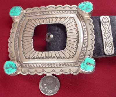 Elegant Turquoise Engraved Concho Belt - Ugly Otter Trading Post