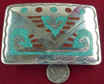 Zuni Turquoise Belt Buckle - Ugly Otter Trading Post